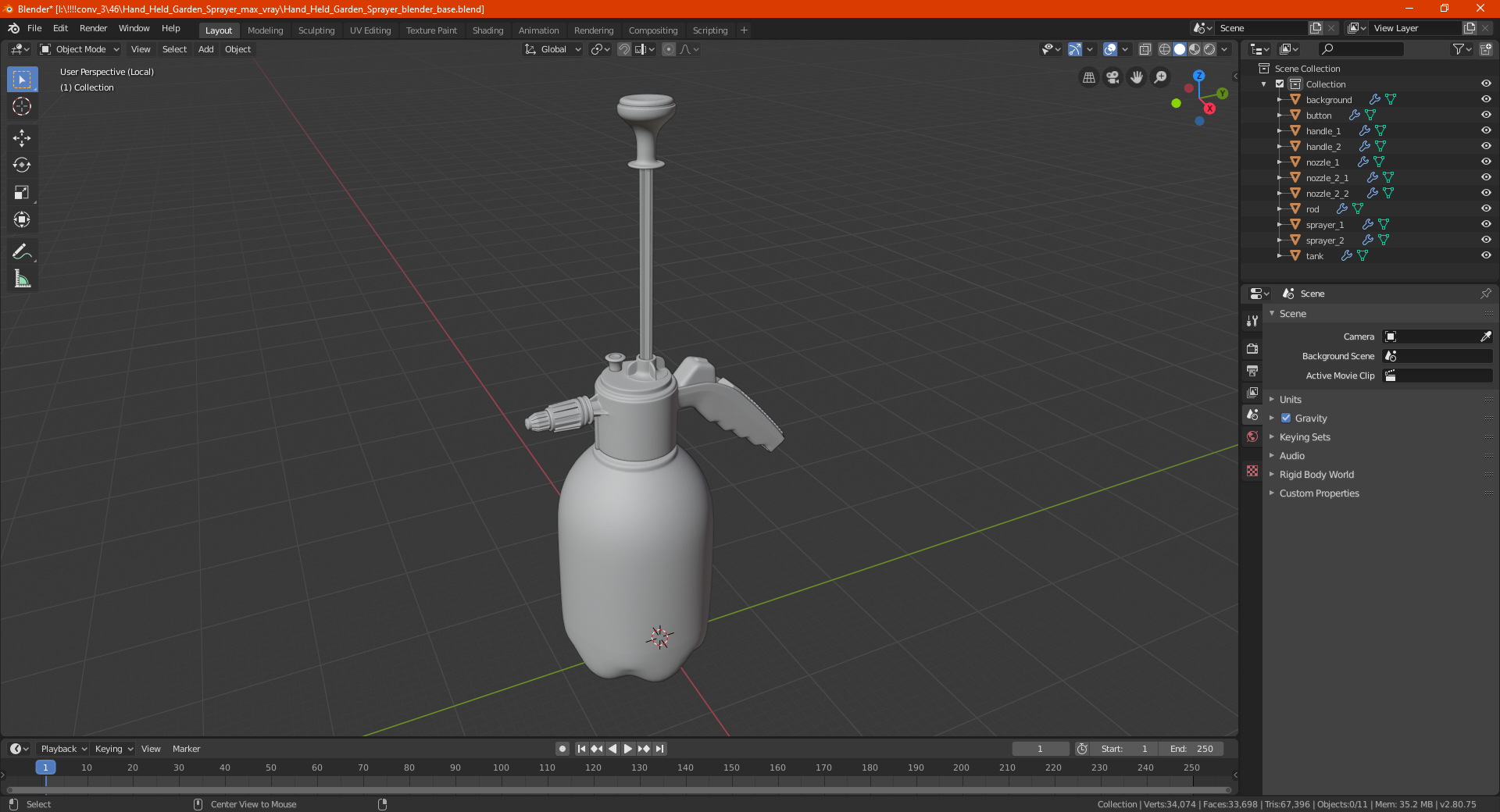 Hand Held Garden Sprayer 3D model