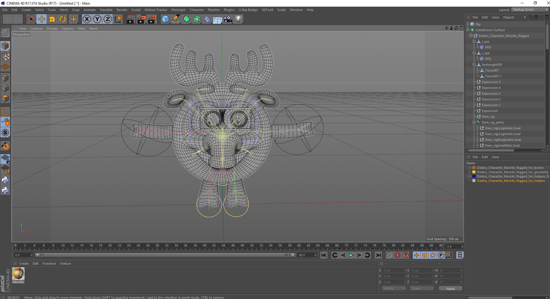 3D model Dokko Character Kikoriki Rigged for Cinema 4D