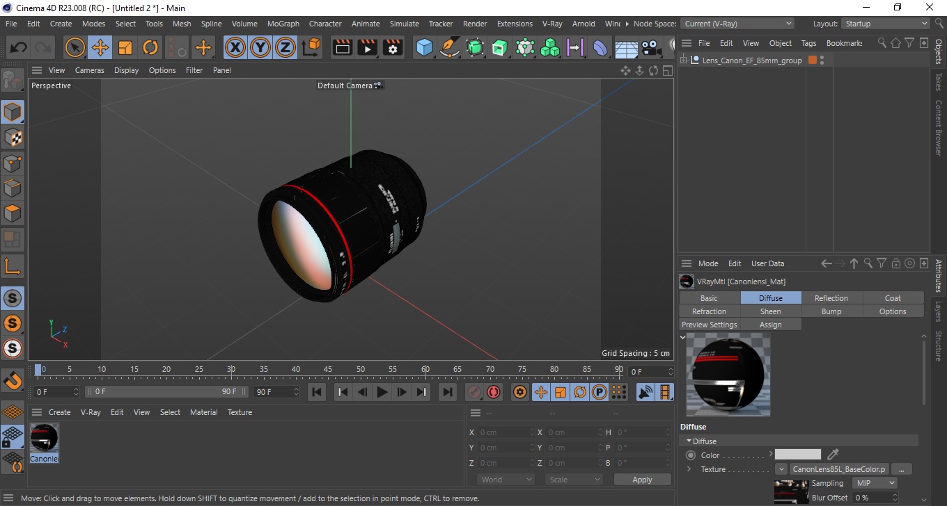 3D Lens Canon EF 85mm model