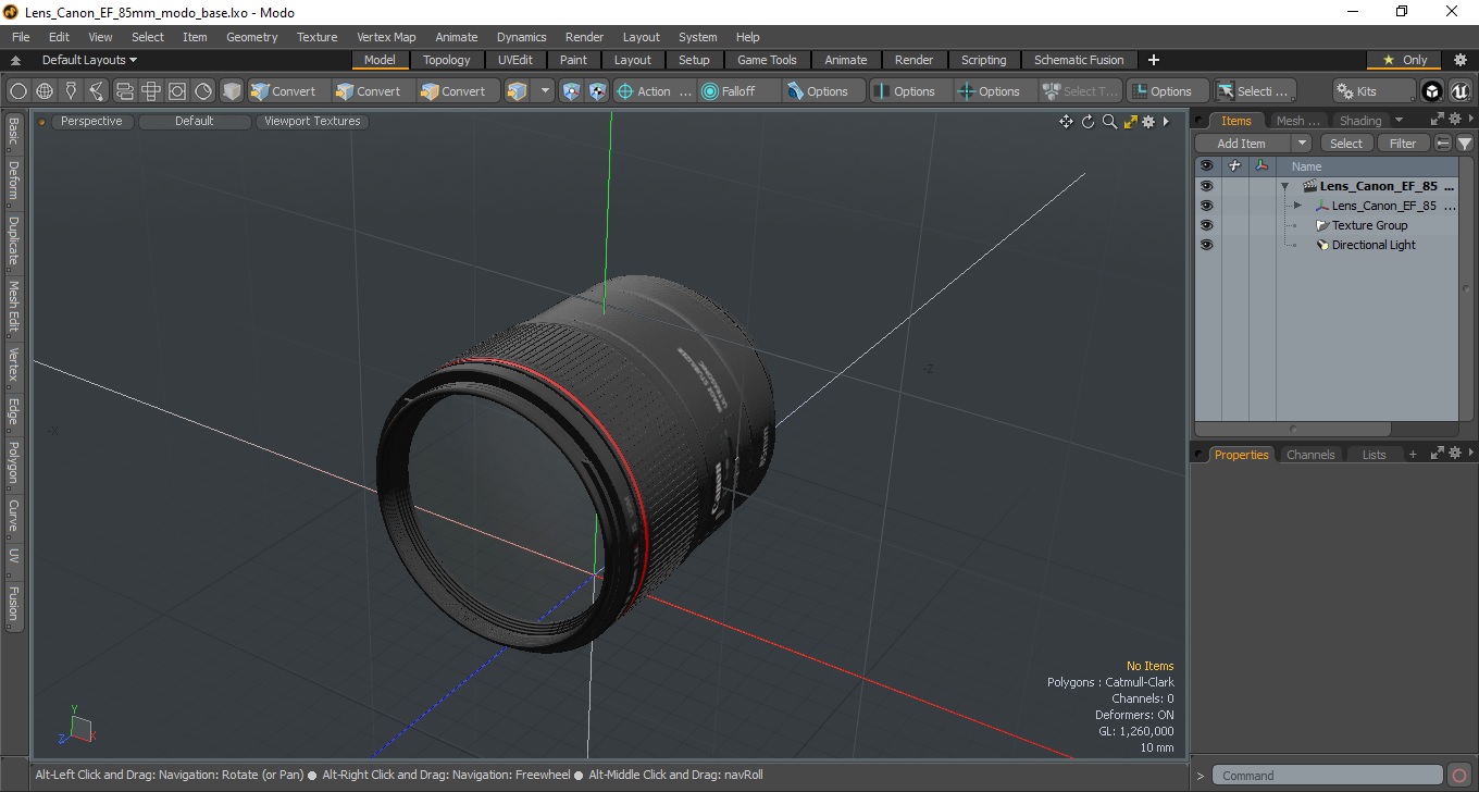 3D Lens Canon EF 85mm model