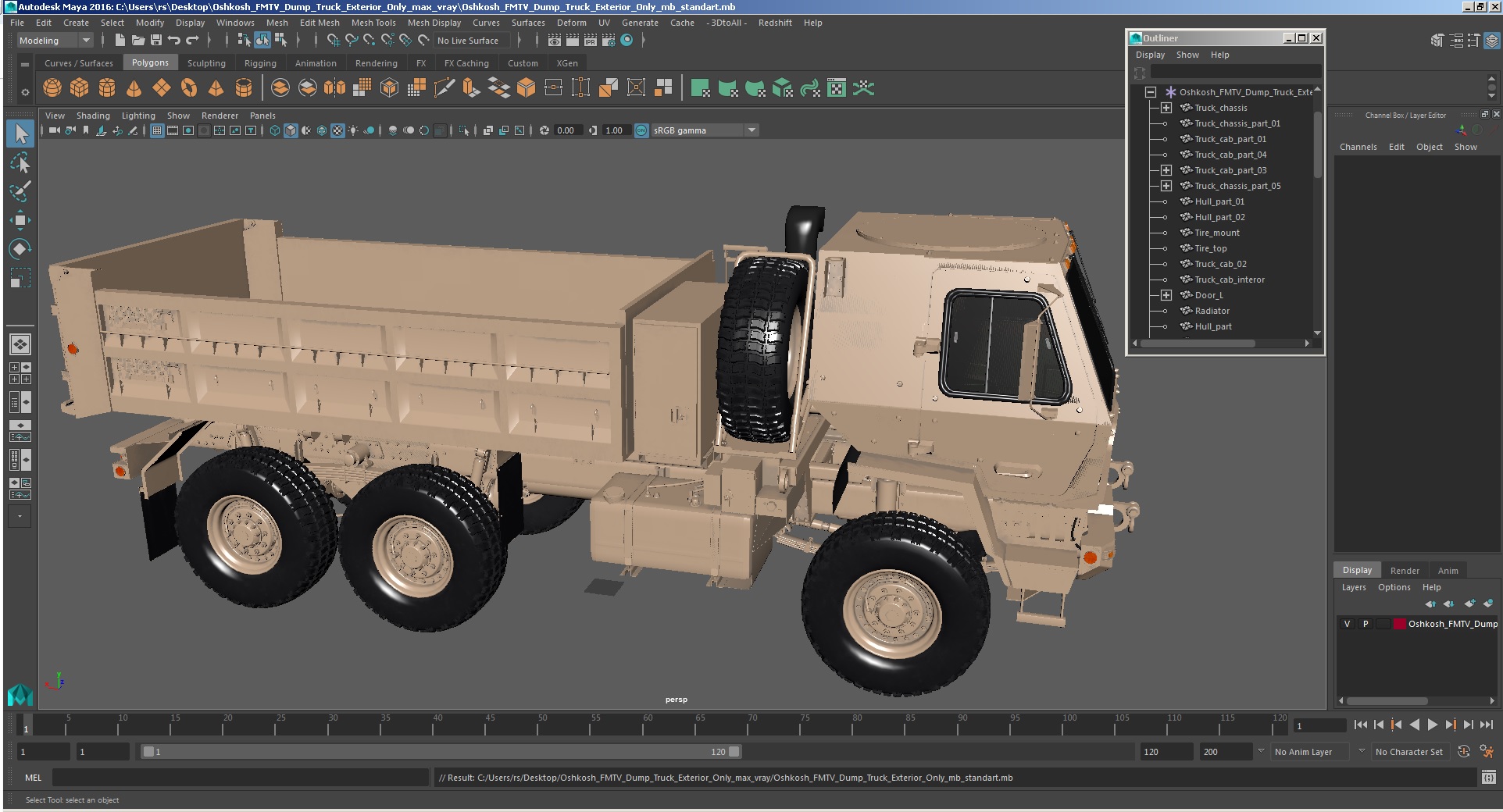 Oshkosh FMTV Dump Truck Exterior Only 3D