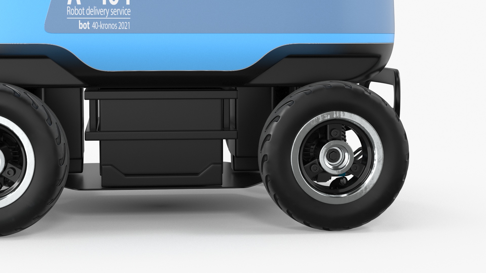 Cyan Delivery Robot Kiwibot Rigged 3D model