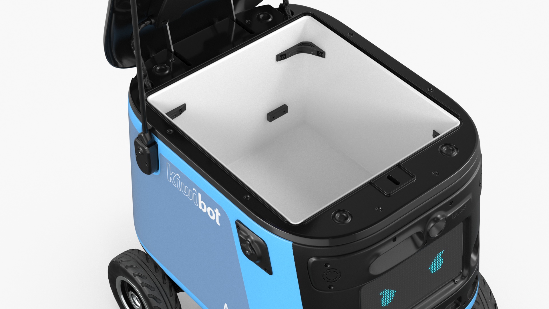Cyan Delivery Robot Kiwibot Rigged 3D model