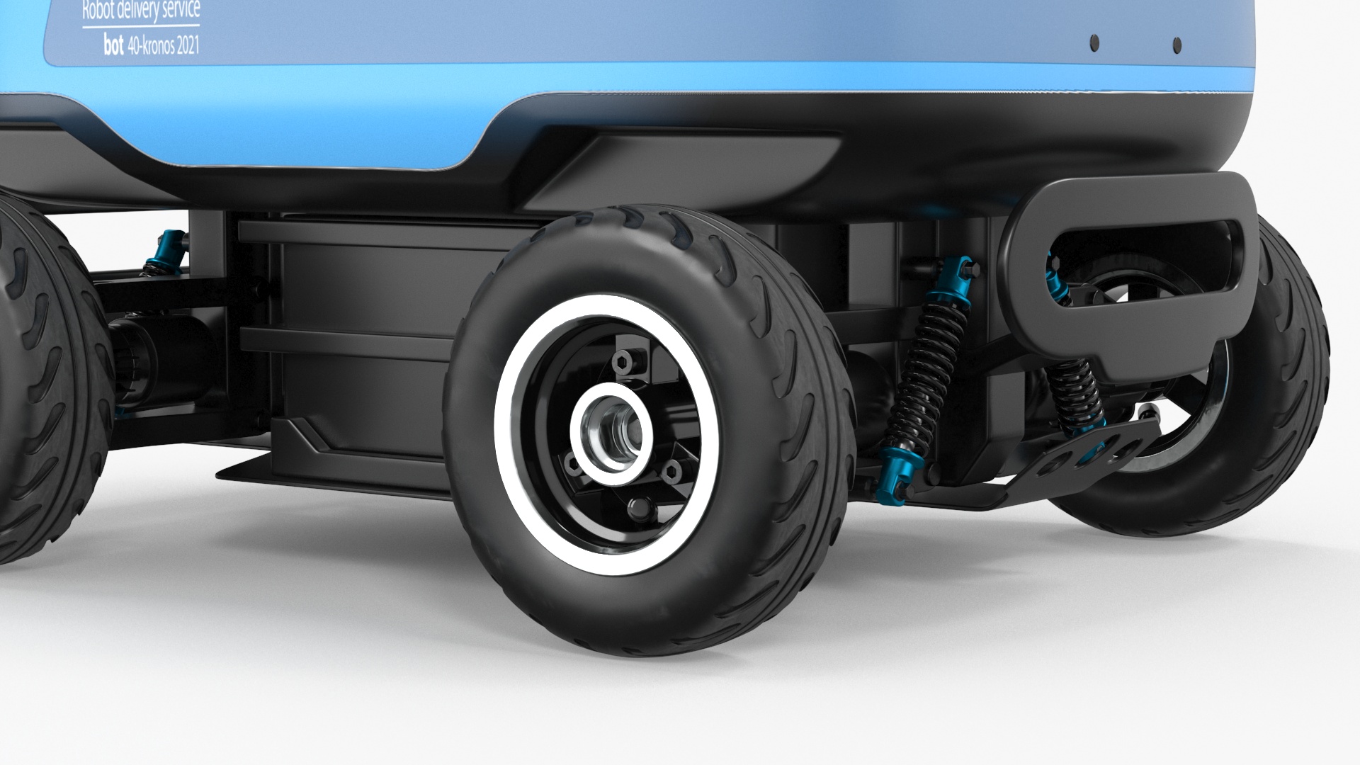 Cyan Delivery Robot Kiwibot Rigged 3D model