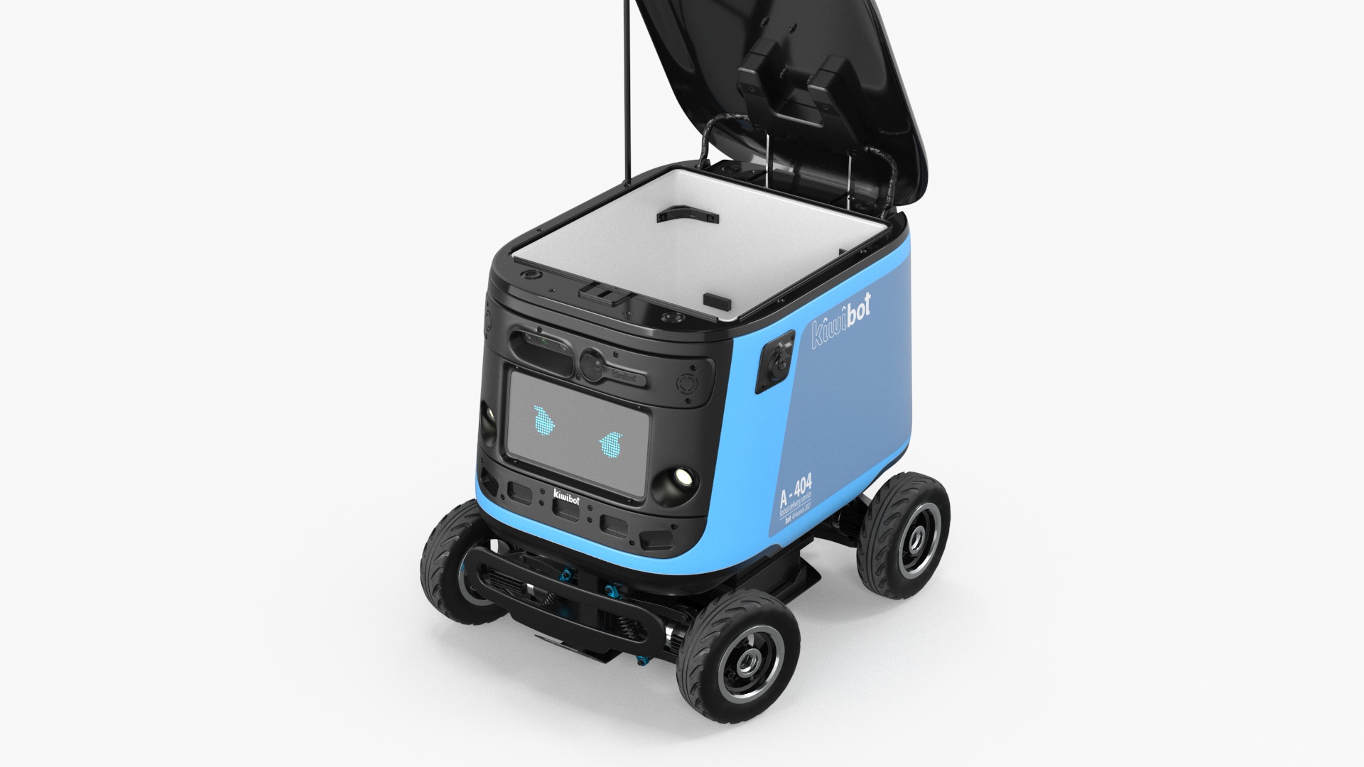 Cyan Delivery Robot Kiwibot Rigged 3D model