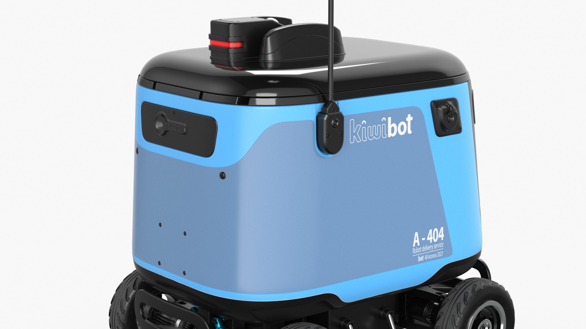 Cyan Delivery Robot Kiwibot Rigged 3D model