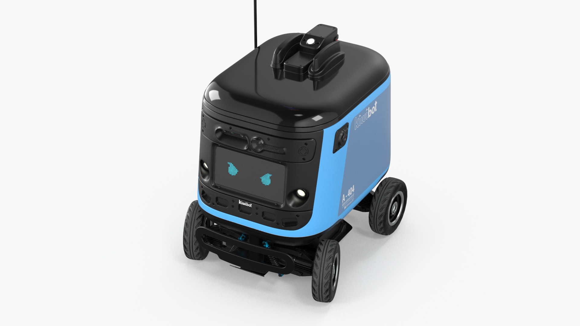 Cyan Delivery Robot Kiwibot Rigged 3D model