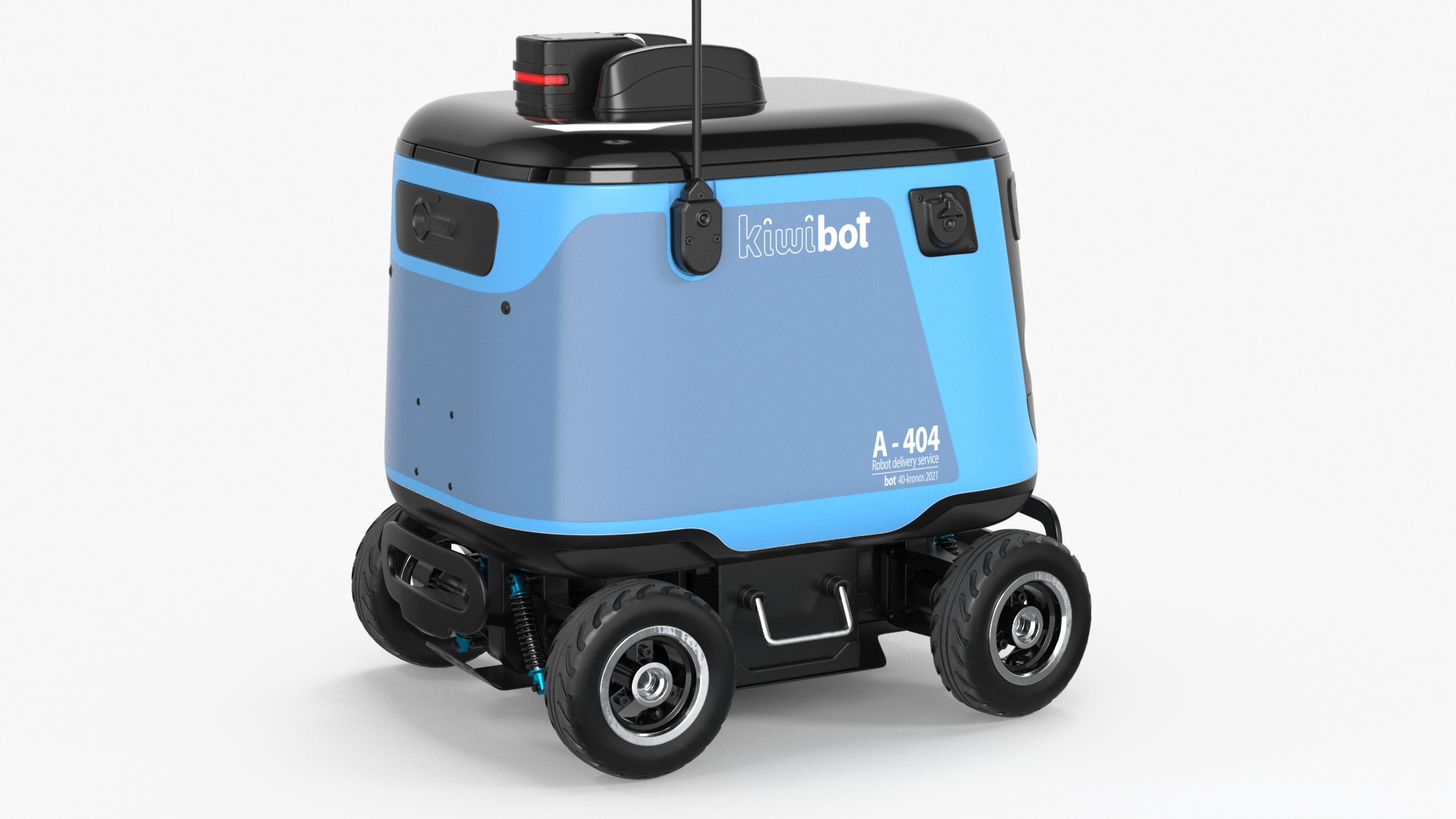 Cyan Delivery Robot Kiwibot Rigged 3D model