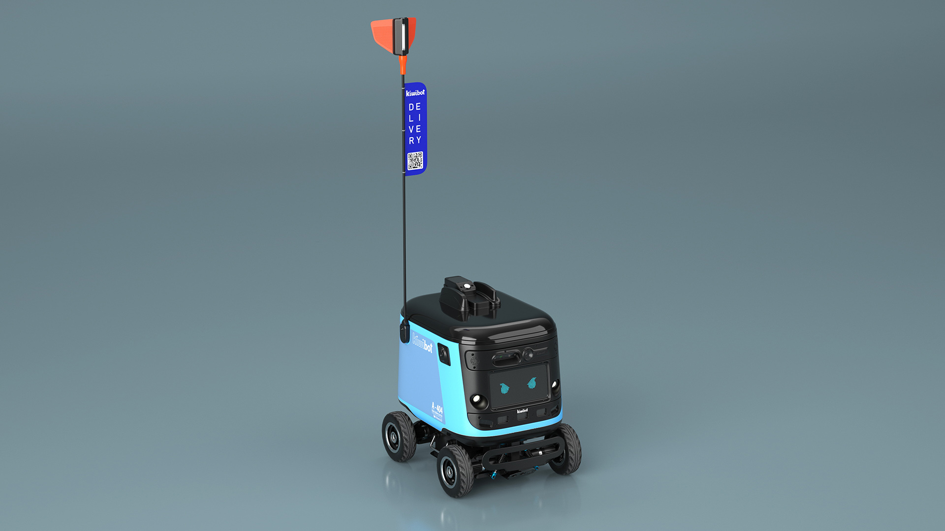Cyan Delivery Robot Kiwibot Rigged 3D model
