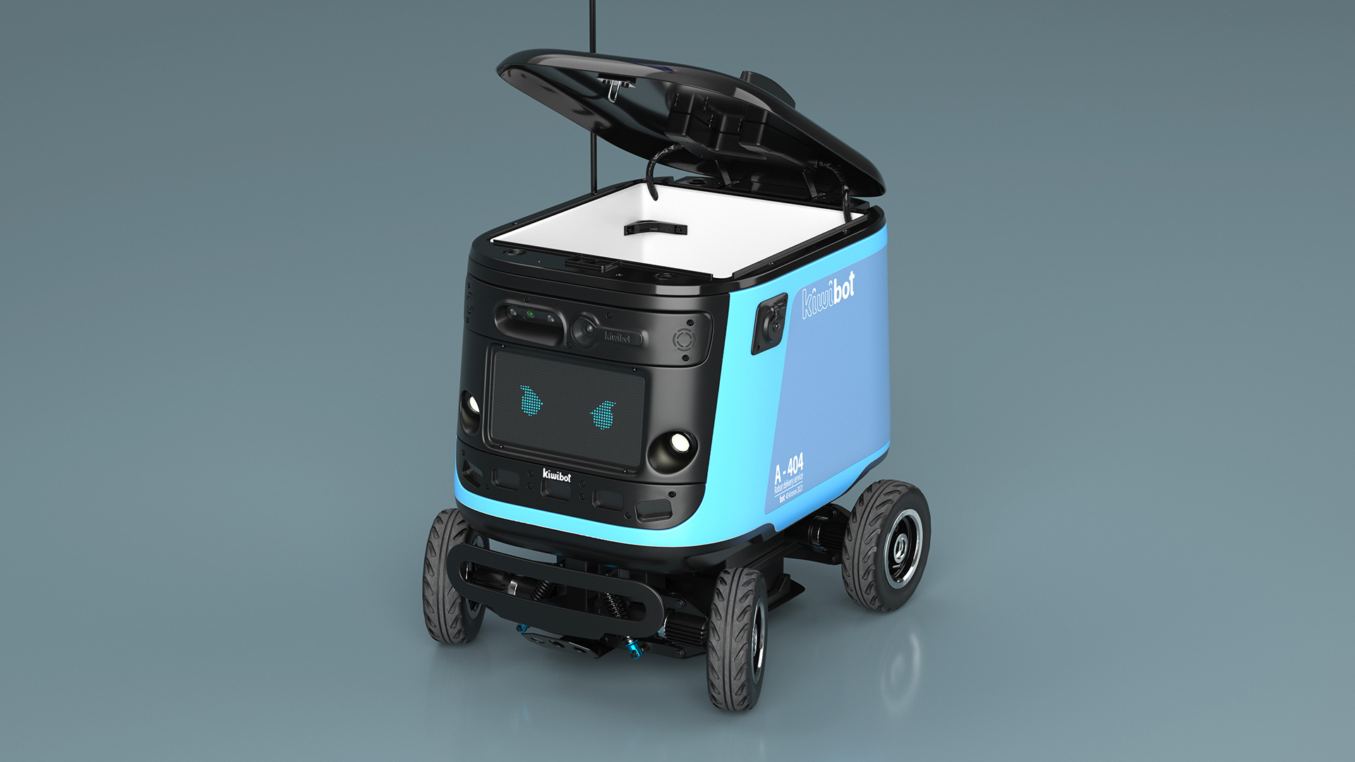 Cyan Delivery Robot Kiwibot Rigged 3D model