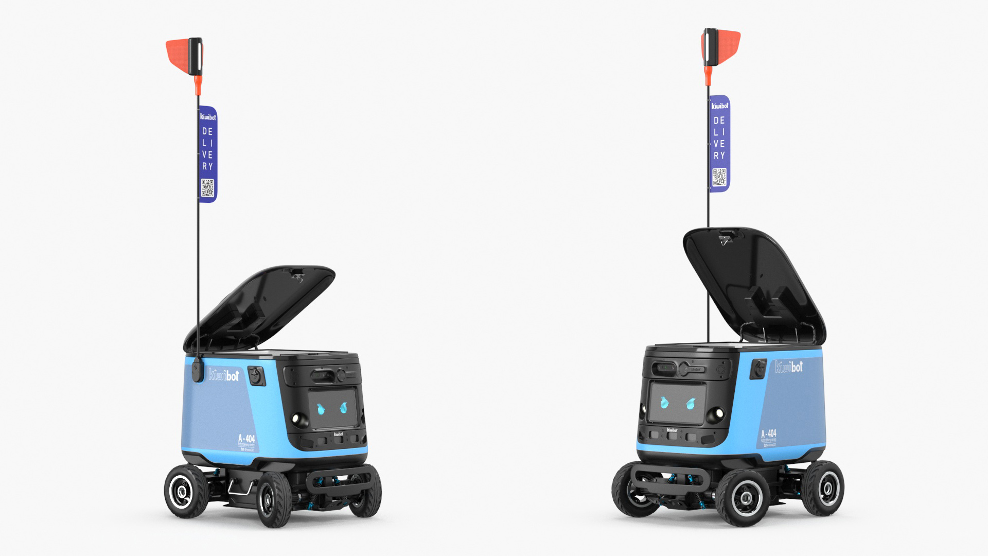 Cyan Delivery Robot Kiwibot Rigged 3D model