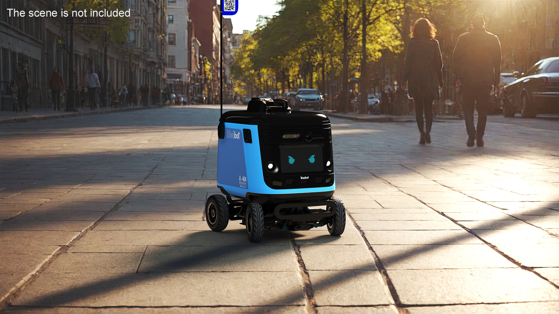 Cyan Delivery Robot Kiwibot Rigged 3D model