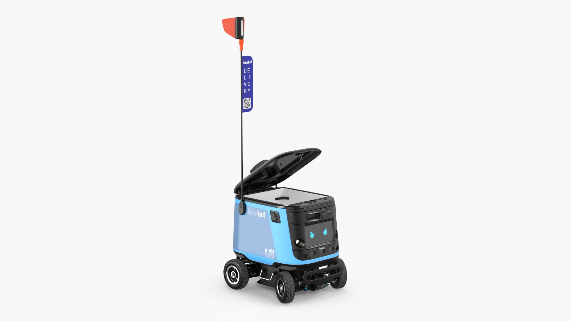 Cyan Delivery Robot Kiwibot Rigged 3D model