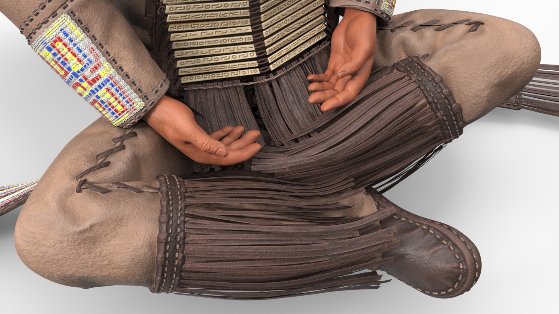 3D American Indian in Sitting Pose