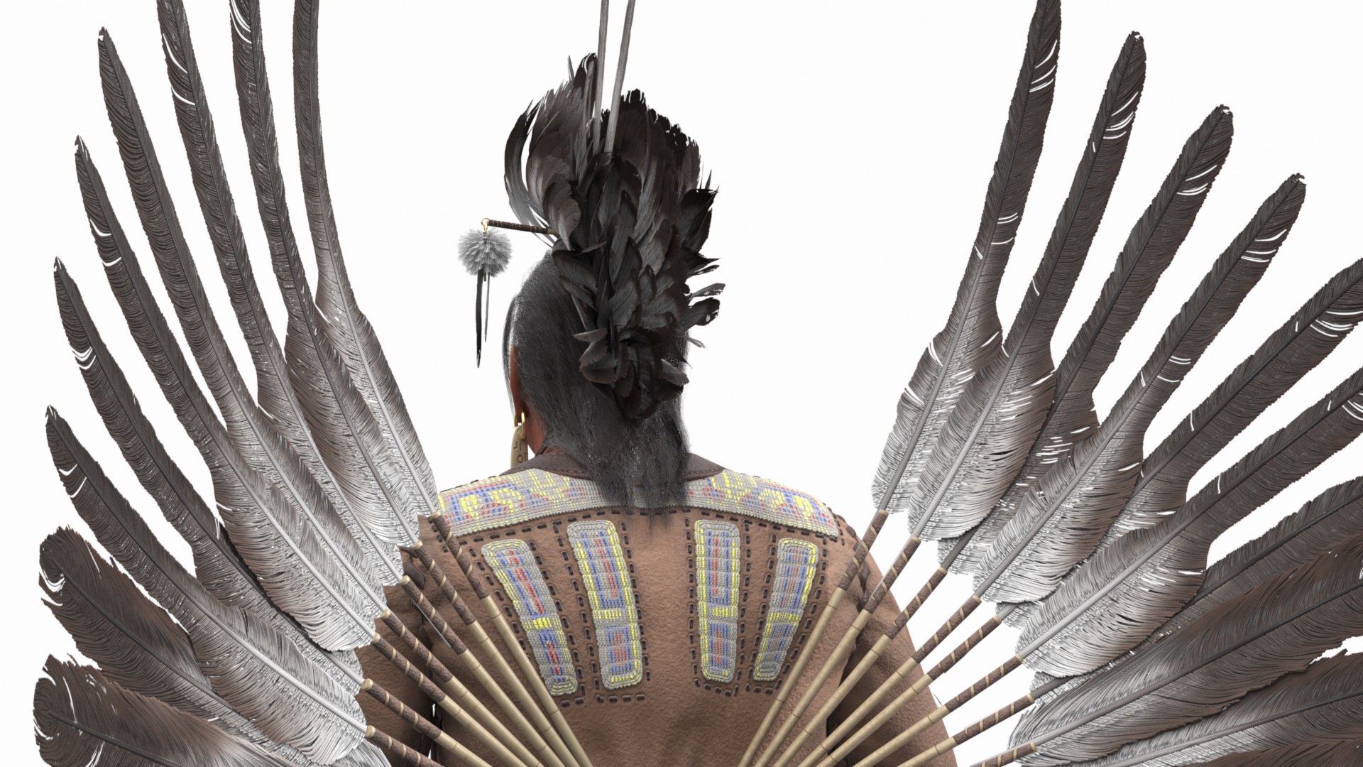 3D American Indian in Sitting Pose