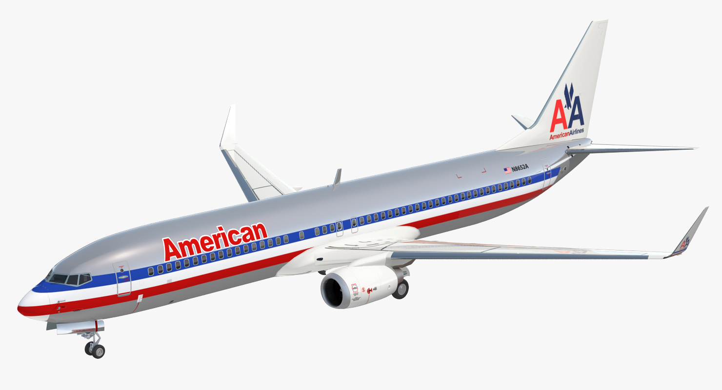 Boeing 737 900 American Airlines Rigged 3D model