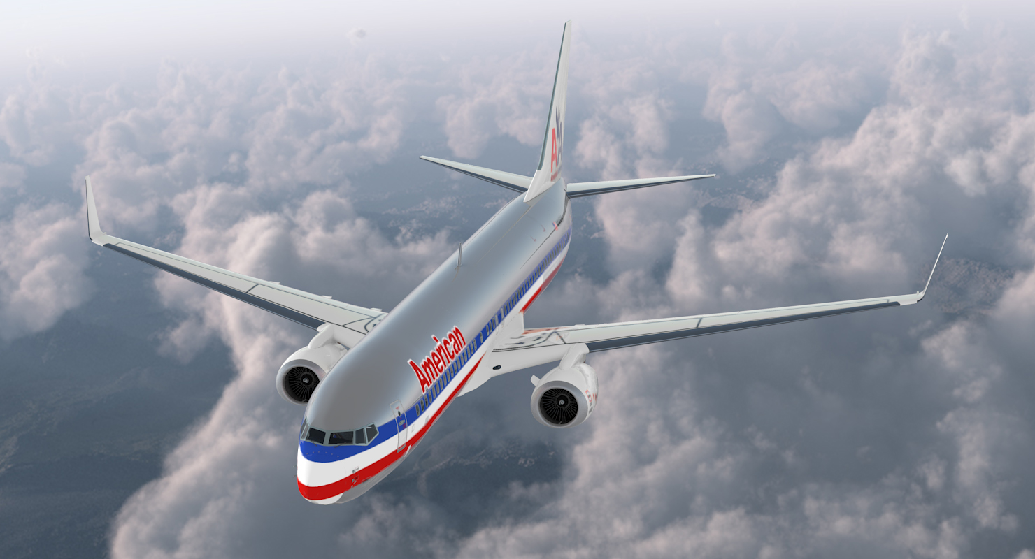 Boeing 737 900 American Airlines Rigged 3D model