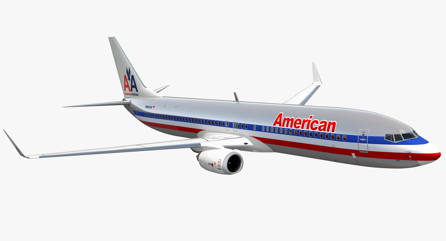 Boeing 737 900 American Airlines Rigged 3D model