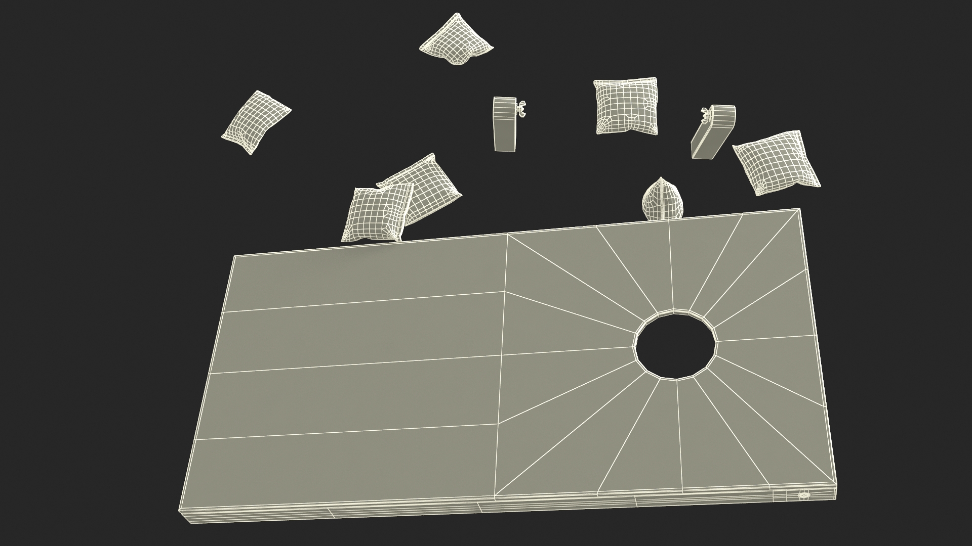 Wooden Cornhole Bean Bag Toss Game 3D model