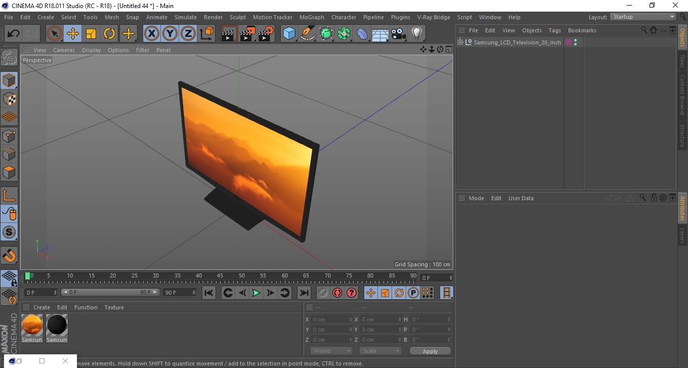 3D model Samsung LCD Television 28 inch