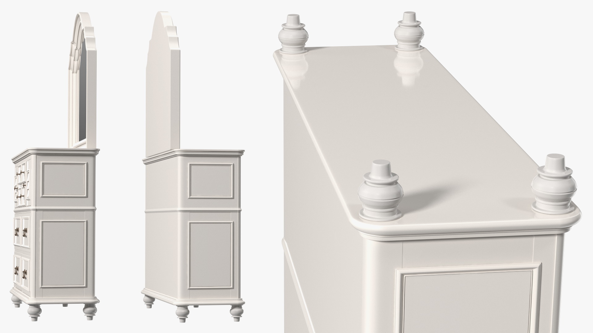 Charleston Dresser White 3D model
