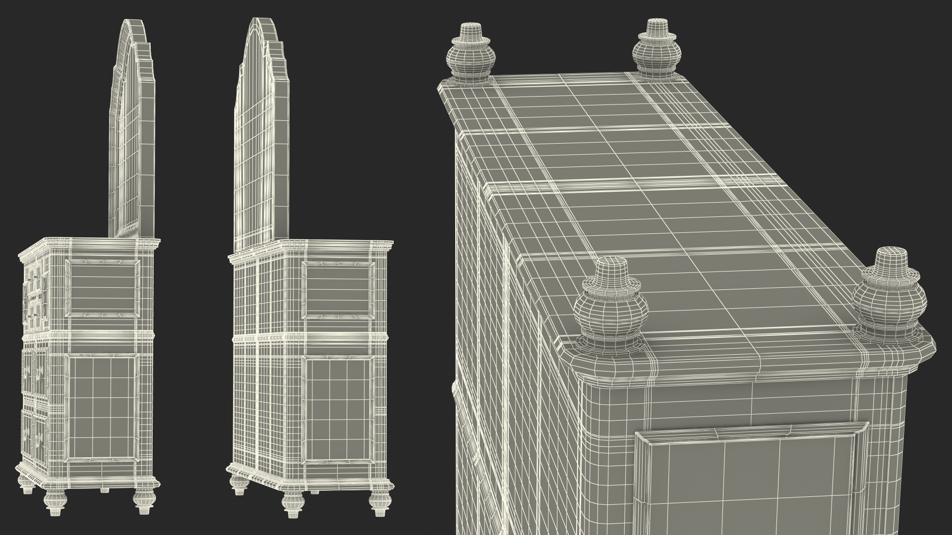 Charleston Dresser White 3D model