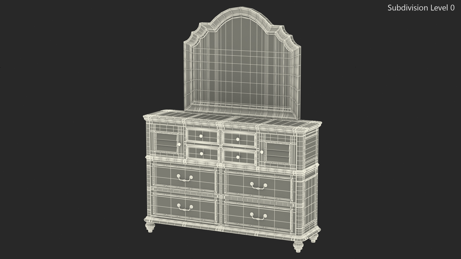Charleston Dresser White 3D model
