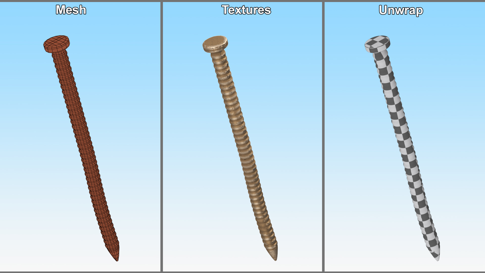 3D Panel Board Nails Old