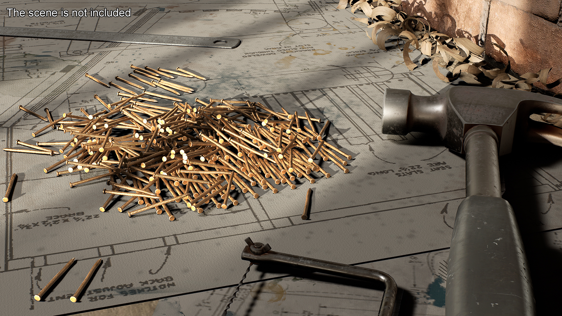 3D Panel Board Nails Old