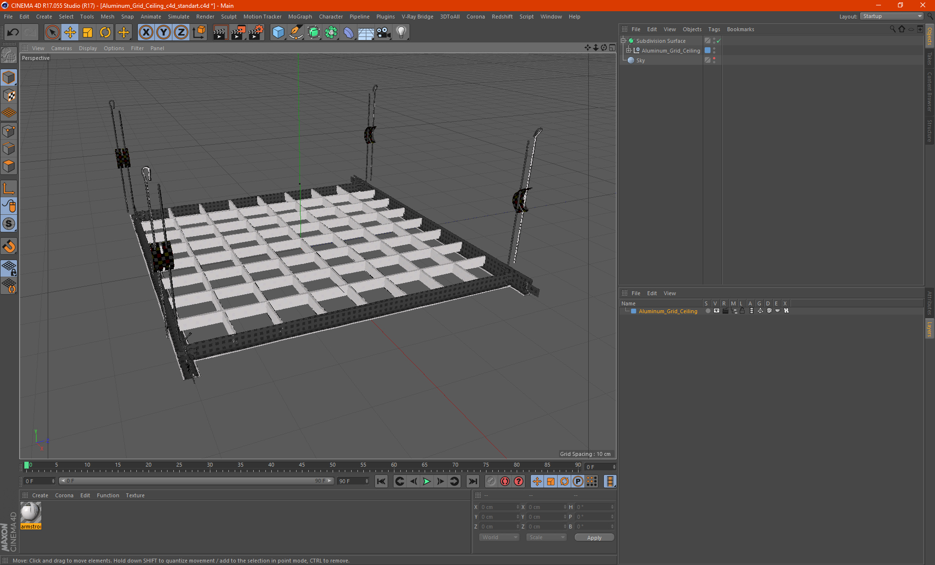 3D Aluminum Grid Ceiling
