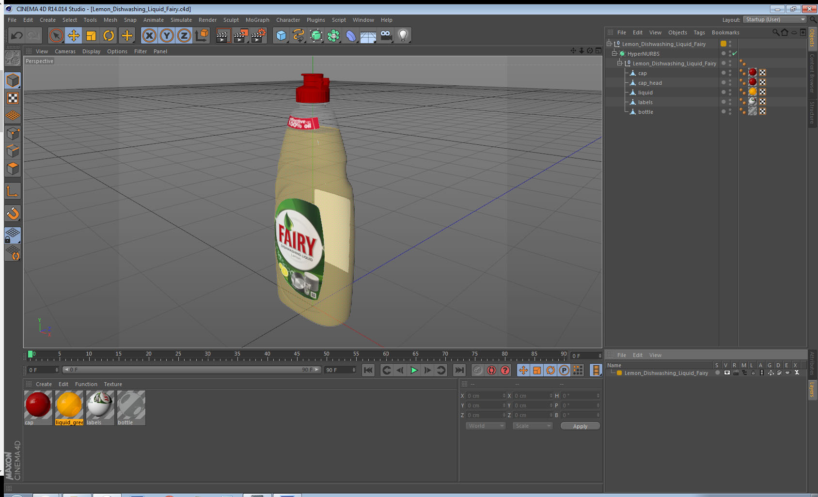 3D model Lemon Dishwashing Liquid Fairy