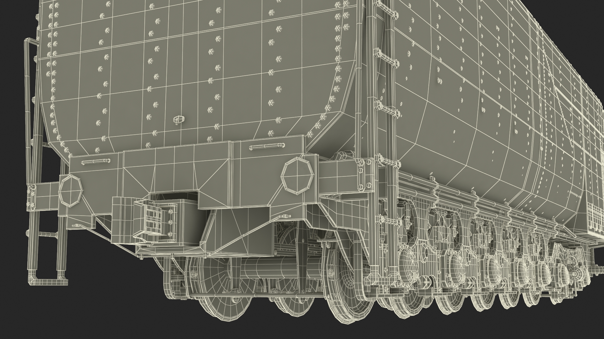 3D Trailed Tender for Locomotive Rigged