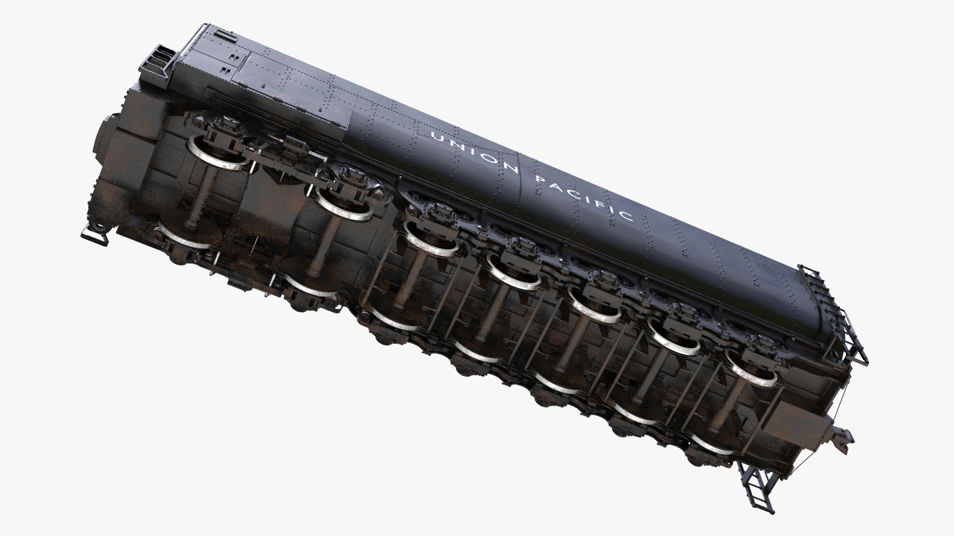 3D Trailed Tender for Locomotive Rigged