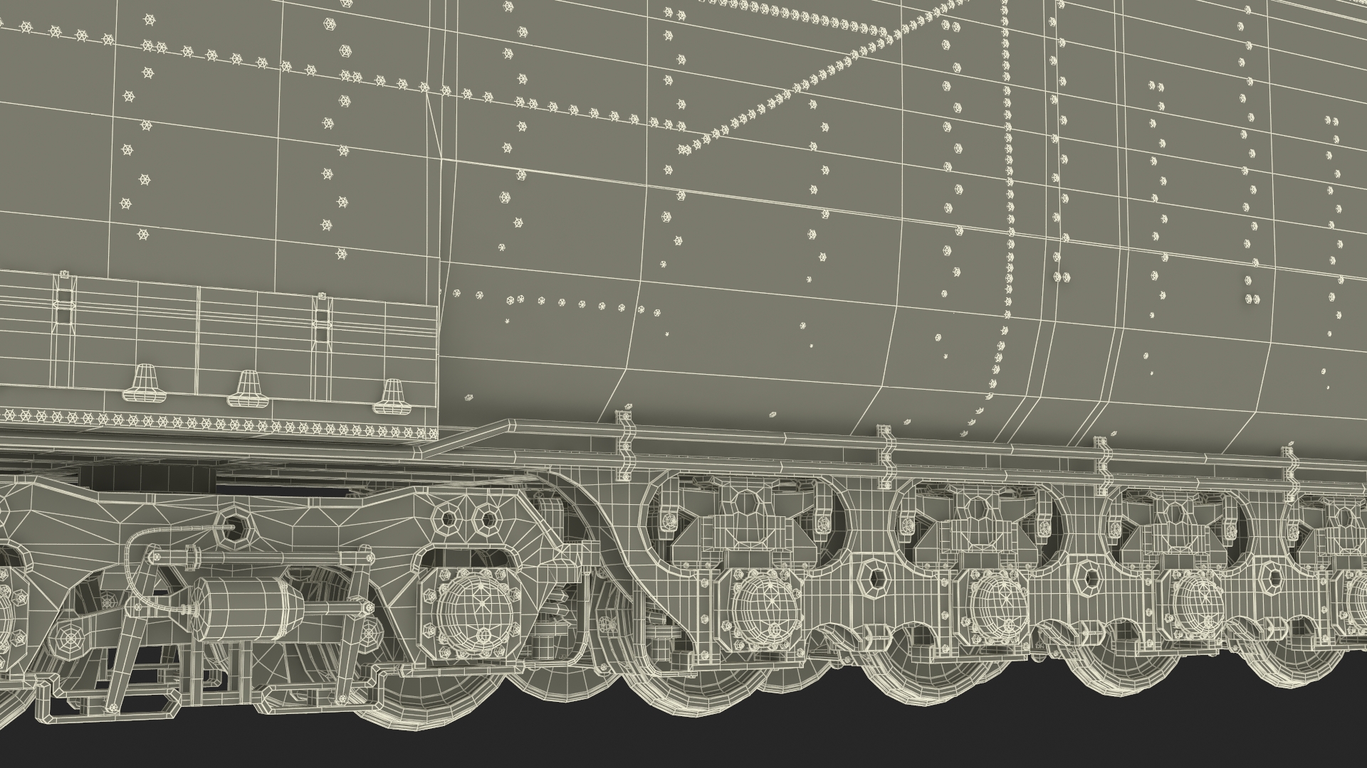 3D Trailed Tender for Locomotive Rigged