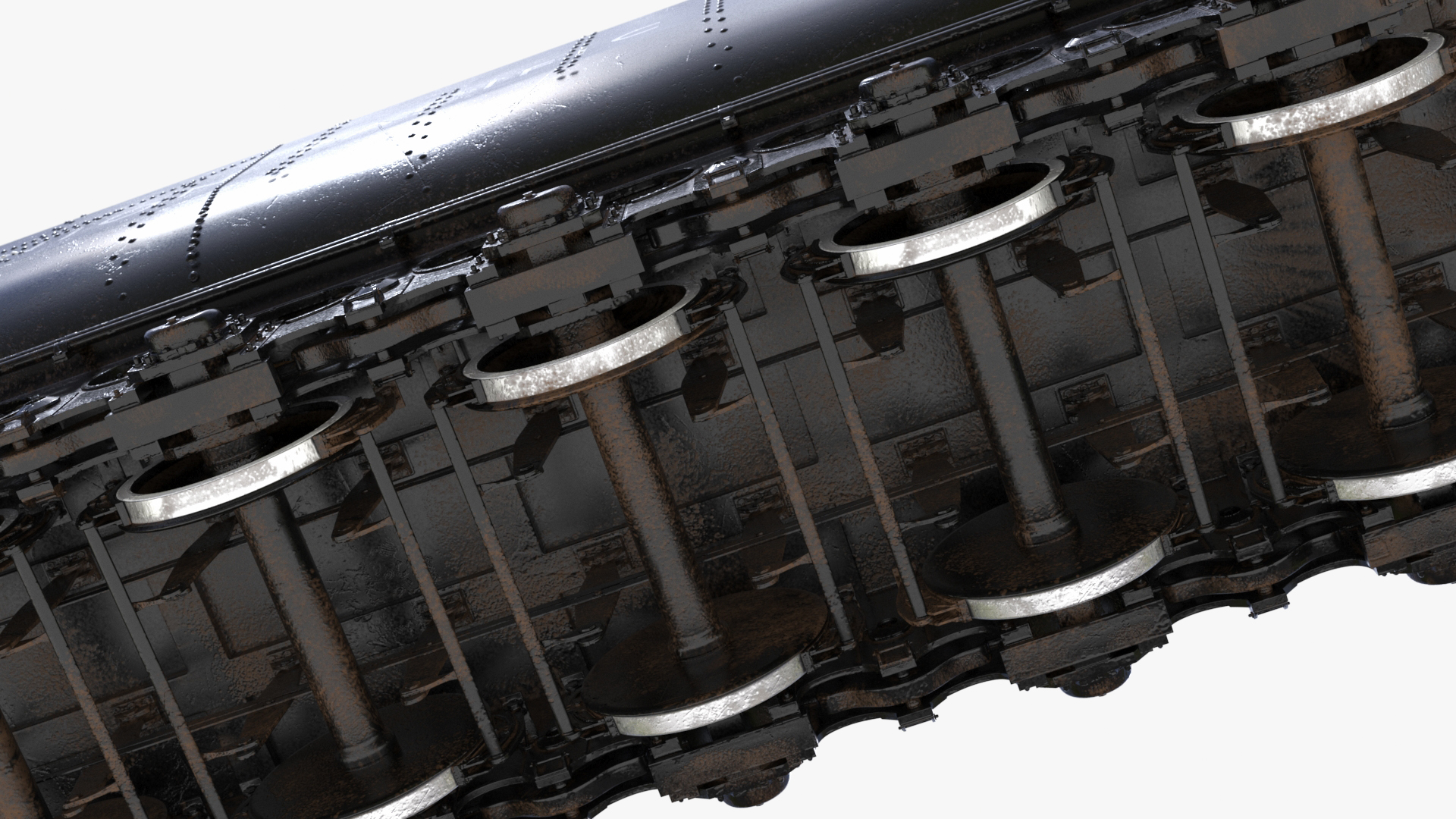 3D Trailed Tender for Locomotive Rigged
