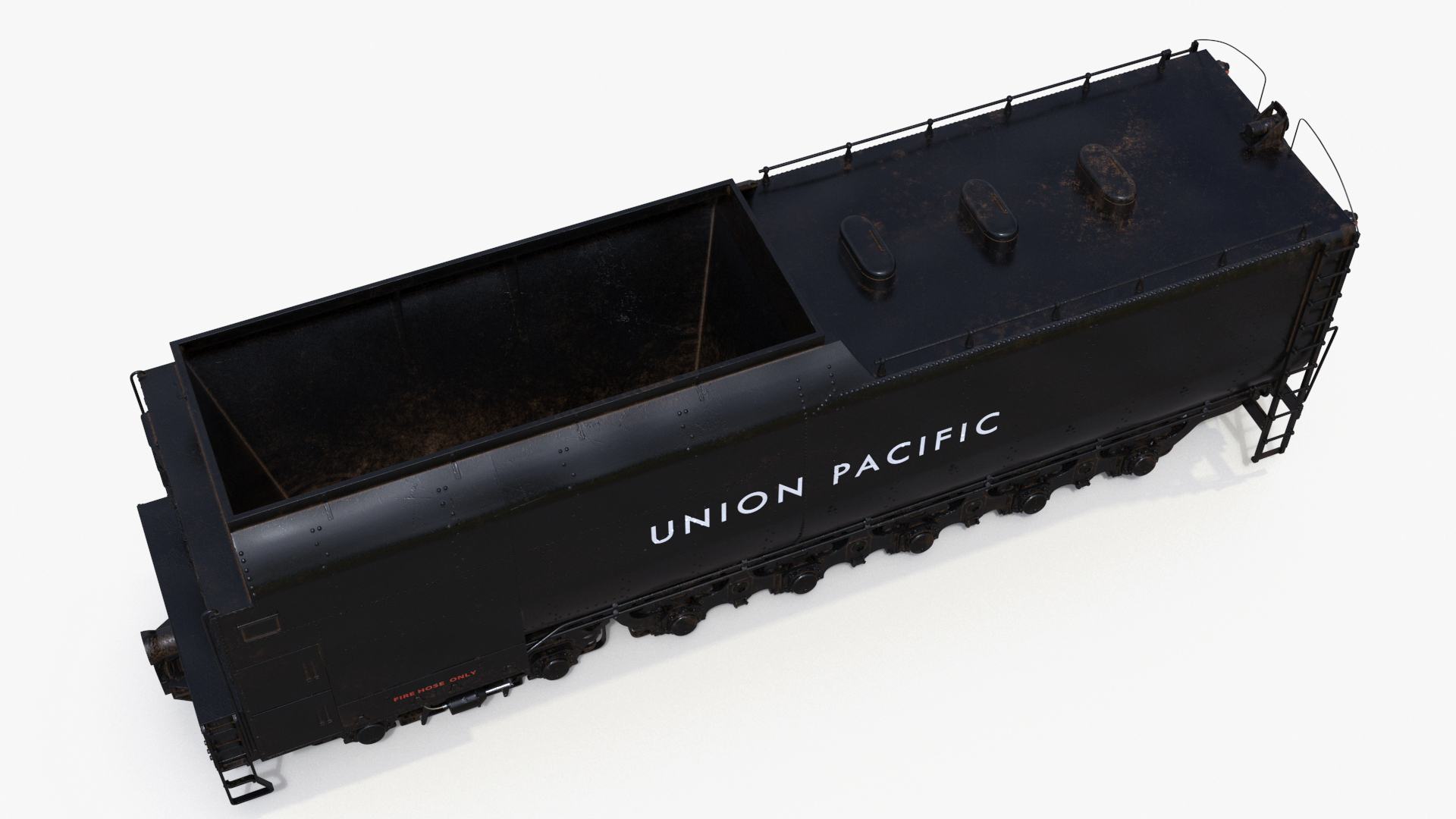 3D Trailed Tender for Locomotive Rigged