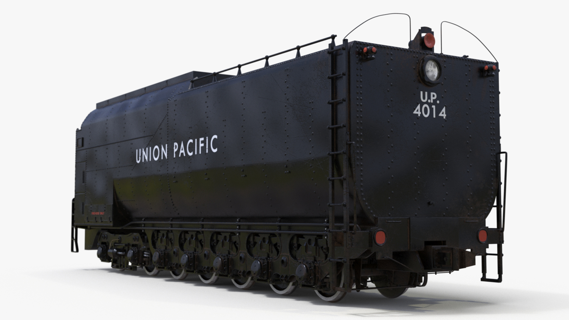 3D Trailed Tender for Locomotive Rigged