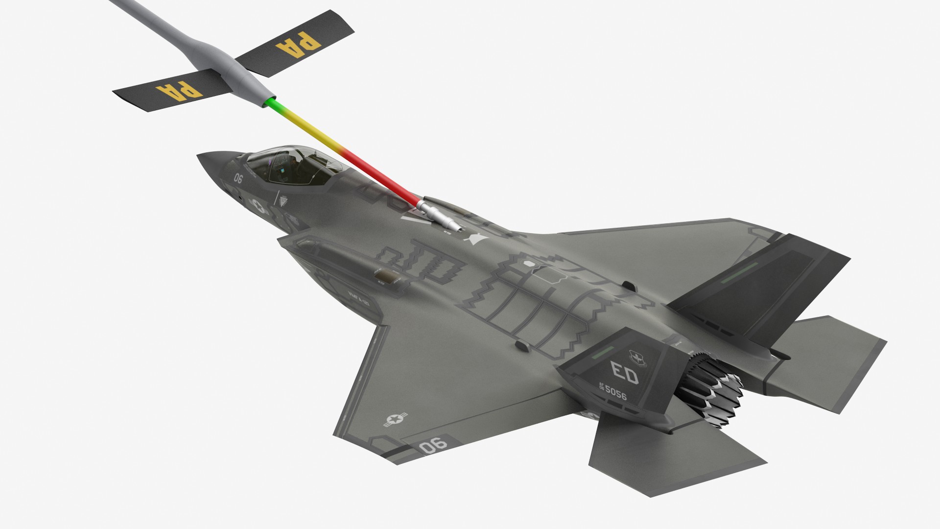 3D Boeing KC 135 Stratotanker with F35 Lightning II model