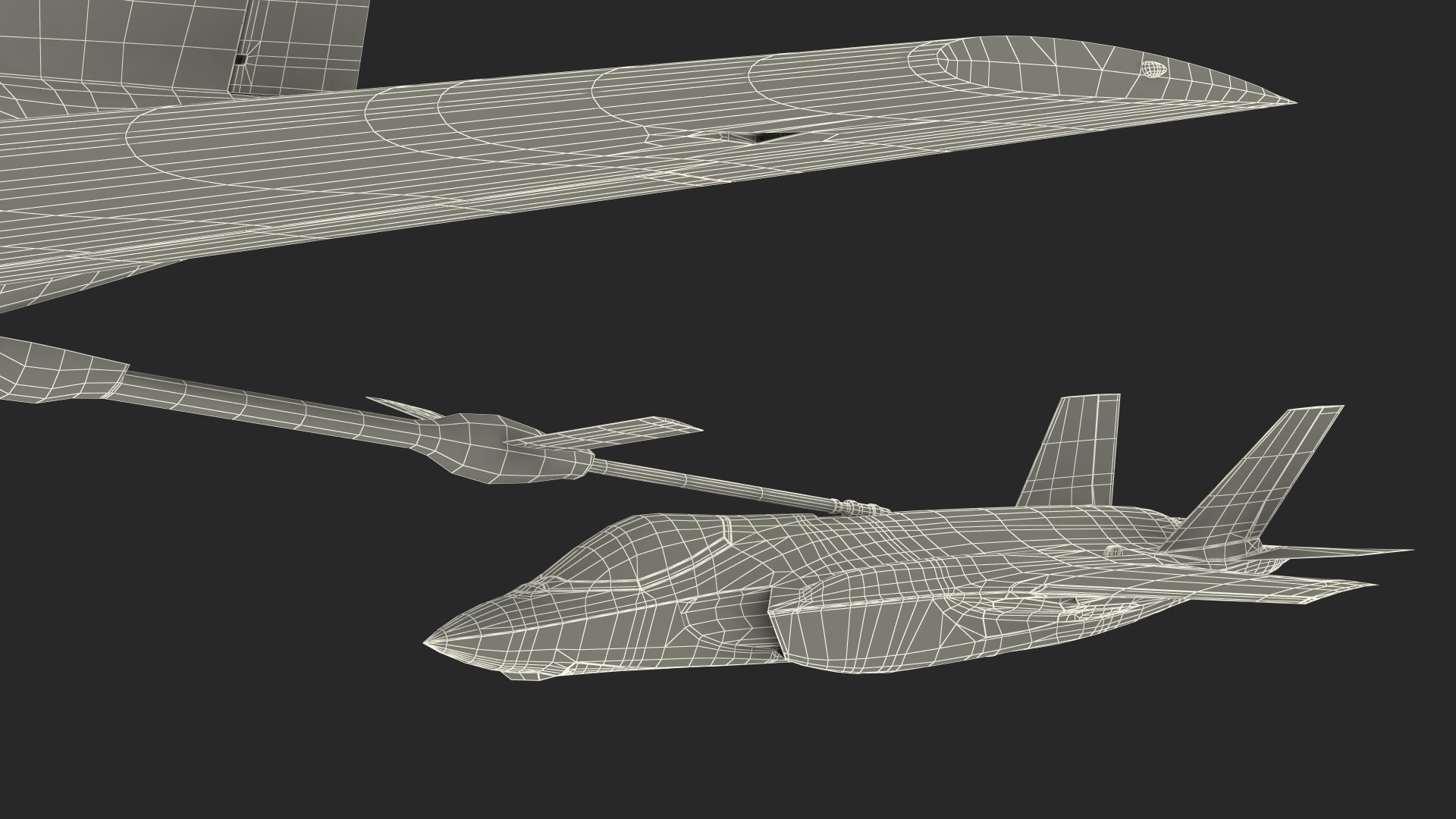 3D Boeing KC 135 Stratotanker with F35 Lightning II model