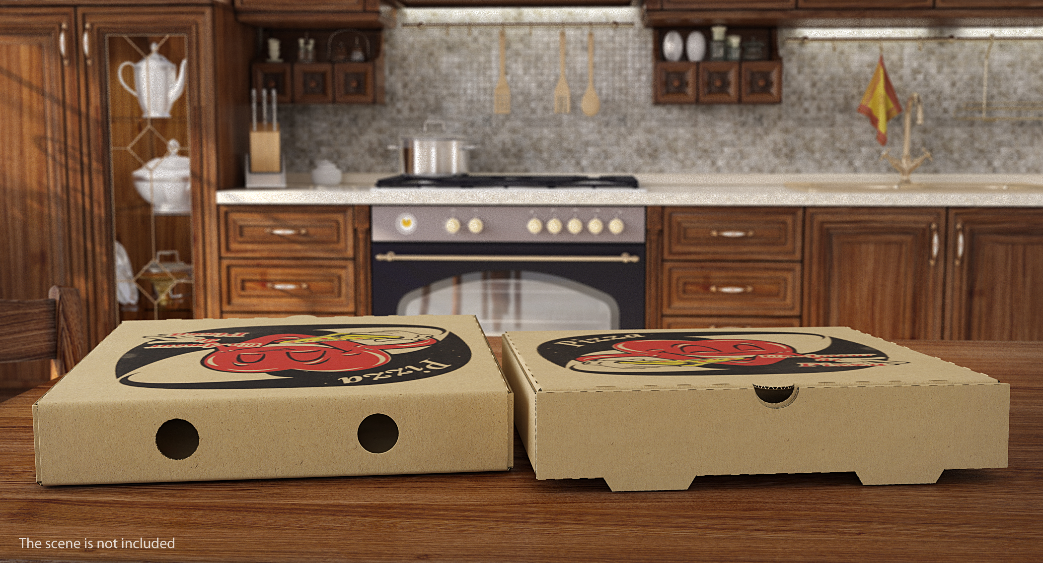 3D Medium Size Pizza Box