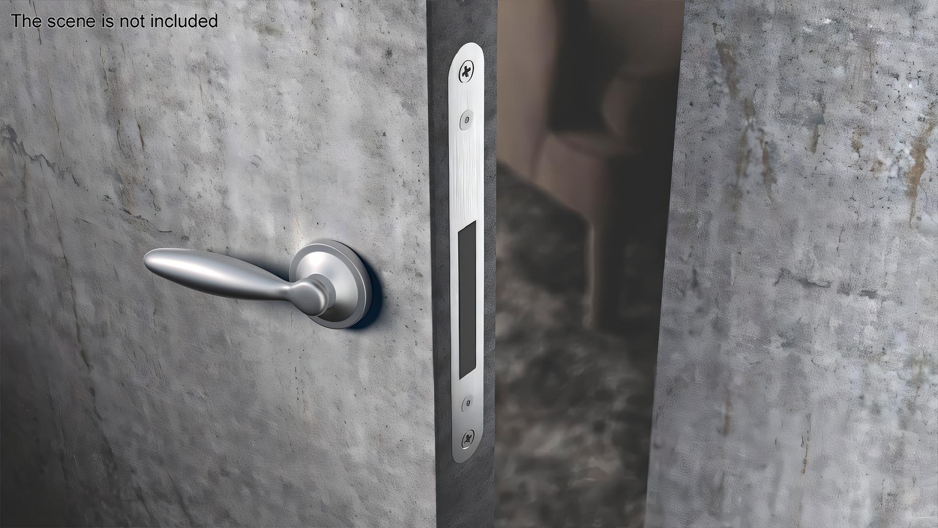 3D Door Handle Swivel Straight Oval Metal model