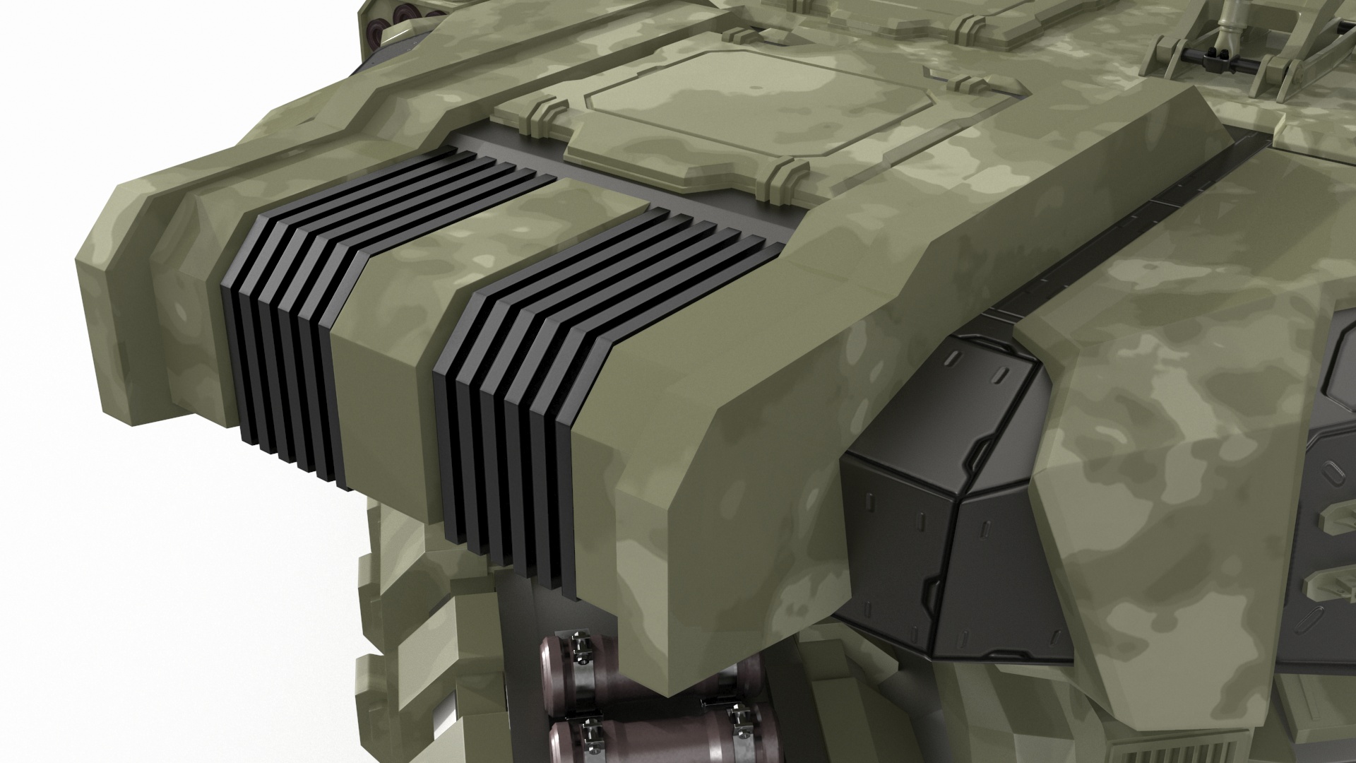 3D model Sci Fi Heavy Tank Green Rigged