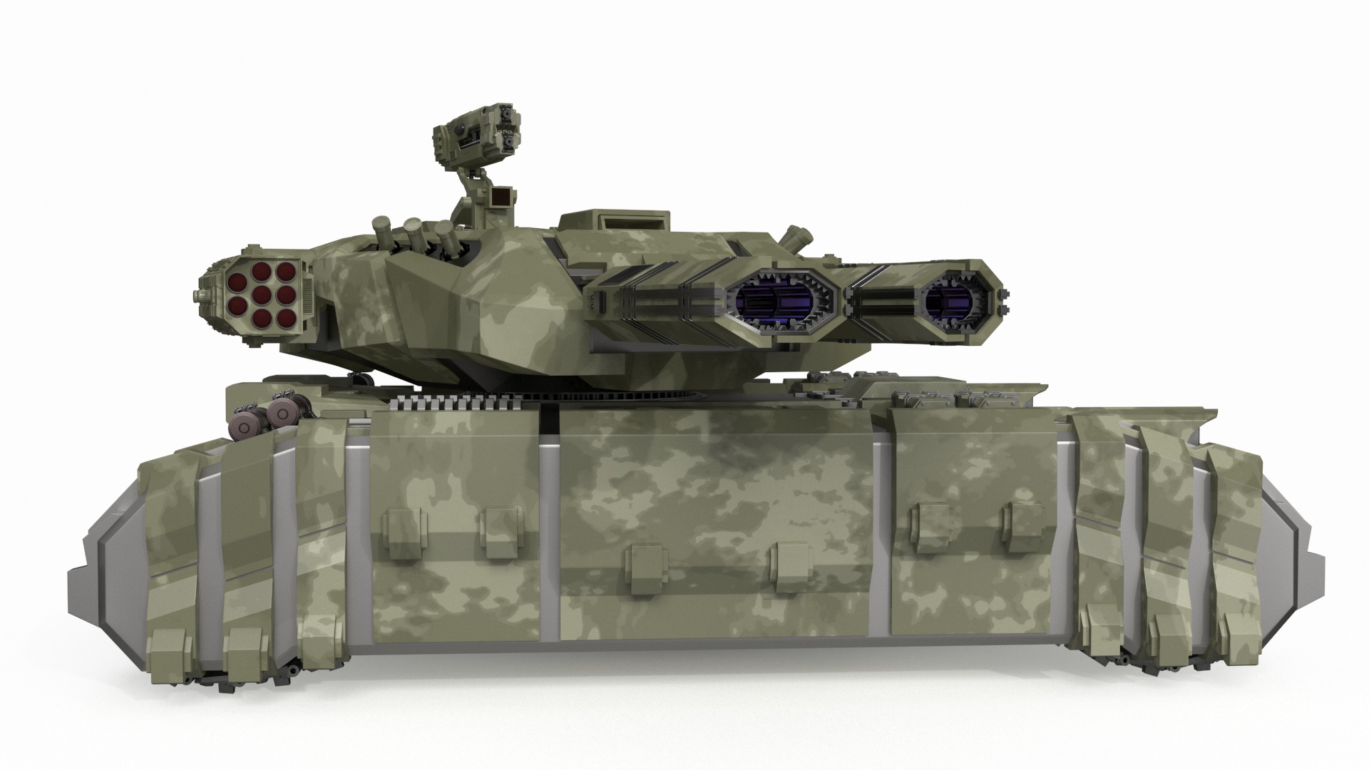 3D model Sci Fi Heavy Tank Green Rigged