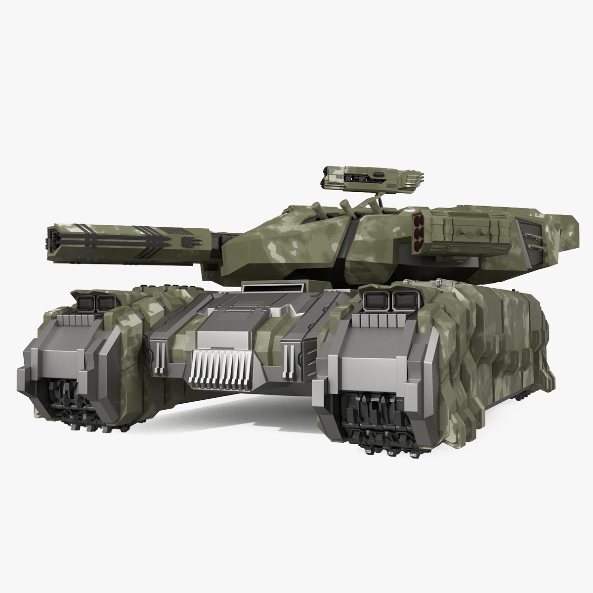 3D model Sci Fi Heavy Tank Green Rigged
