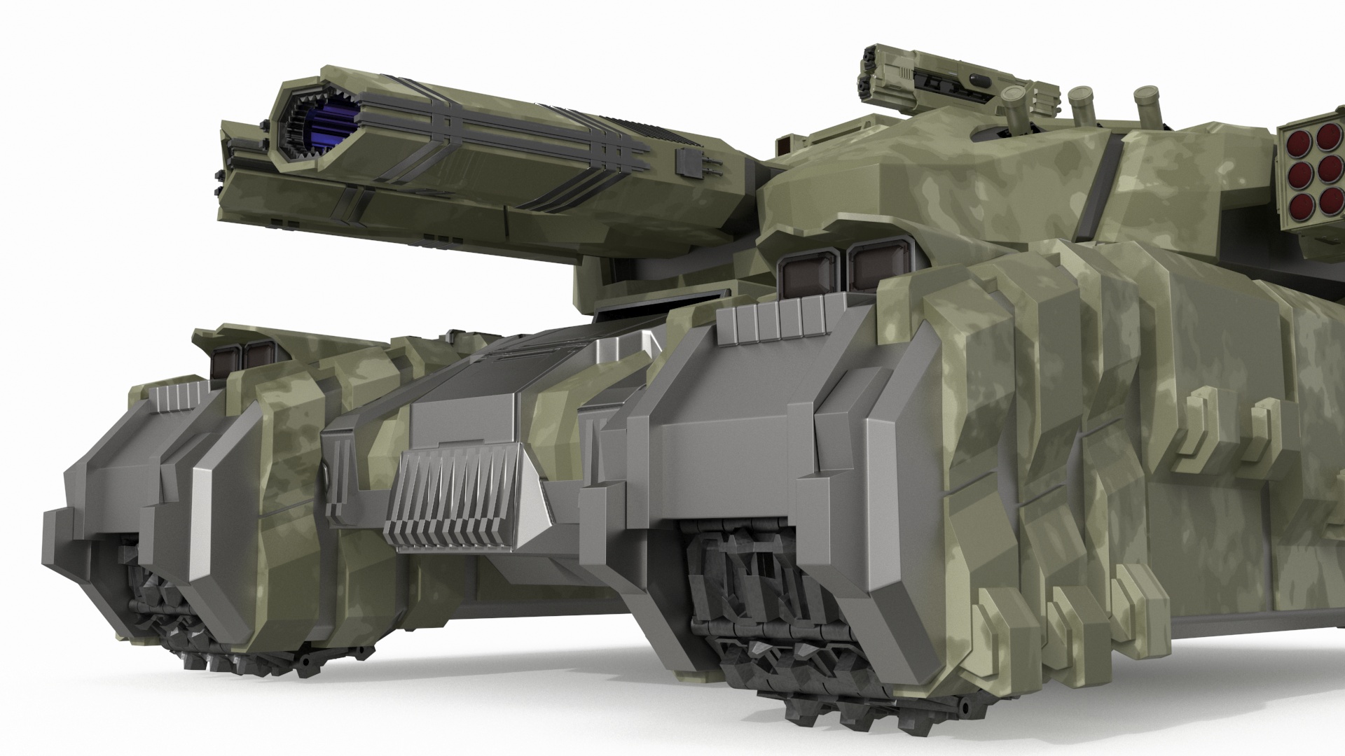 3D model Sci Fi Heavy Tank Green Rigged
