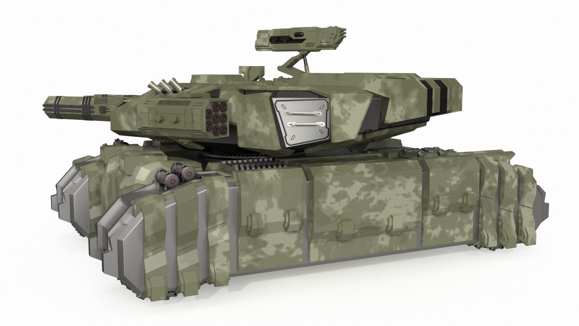 3D model Sci Fi Heavy Tank Green Rigged