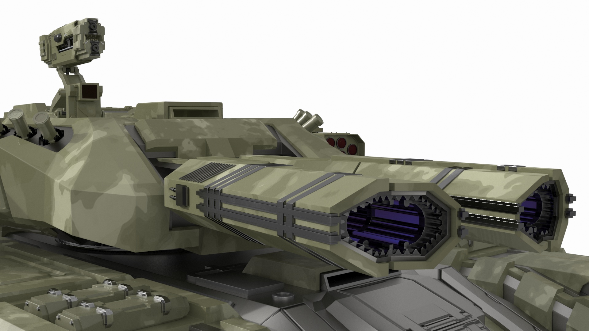 3D model Sci Fi Heavy Tank Green Rigged