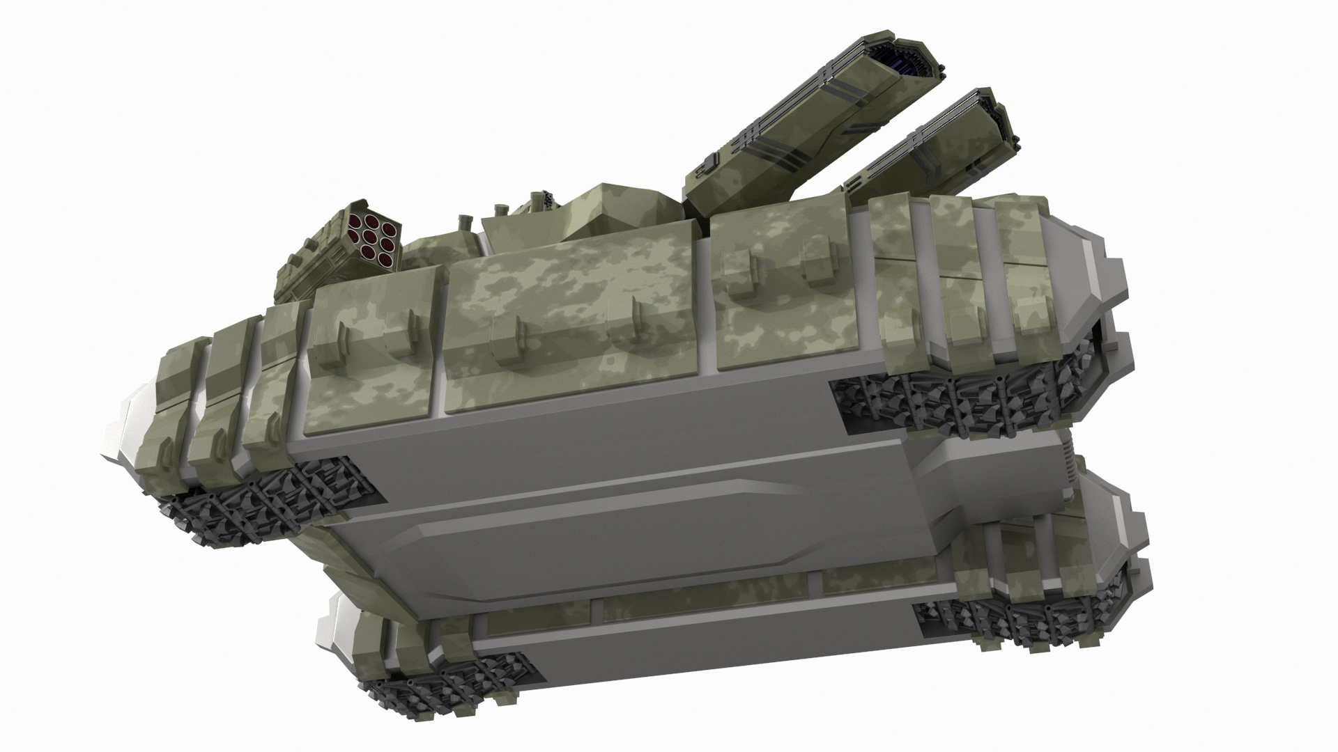 3D model Sci Fi Heavy Tank Green Rigged
