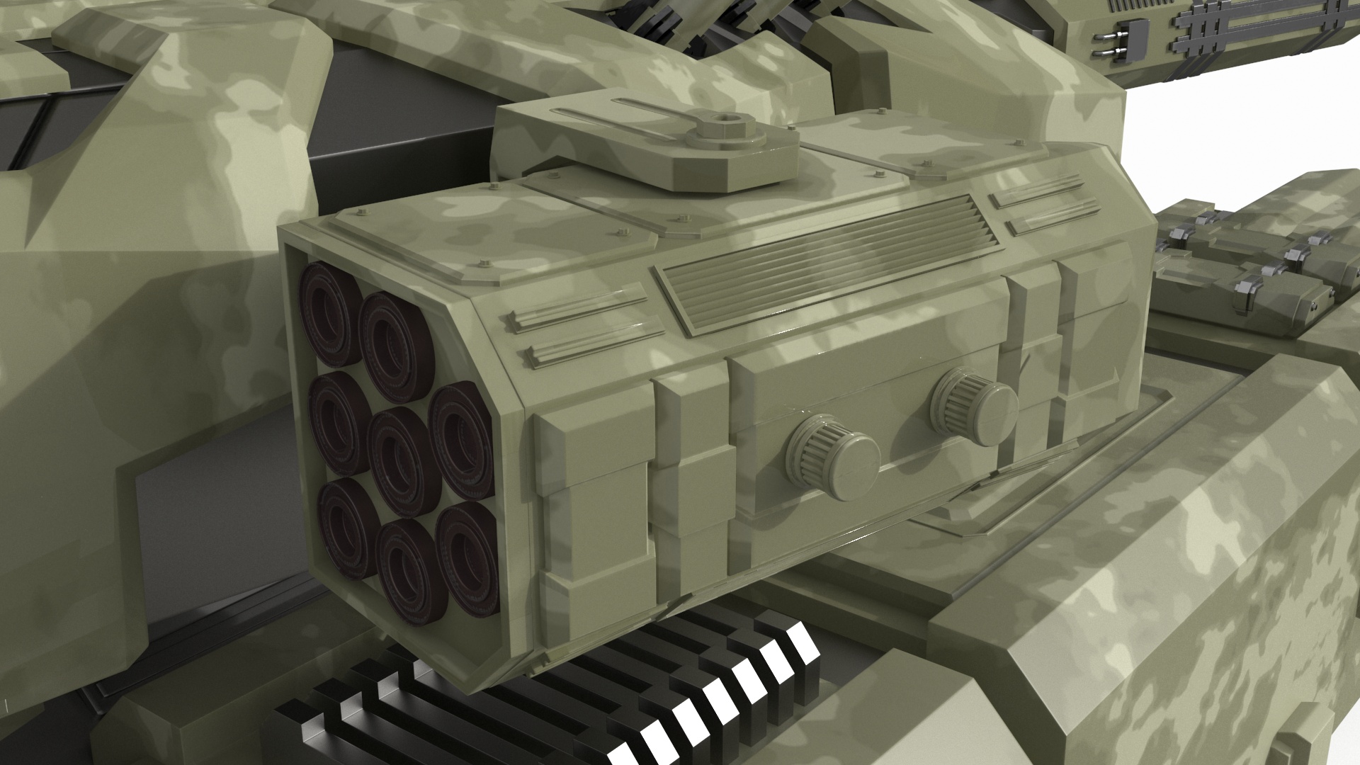 3D model Sci Fi Heavy Tank Green Rigged