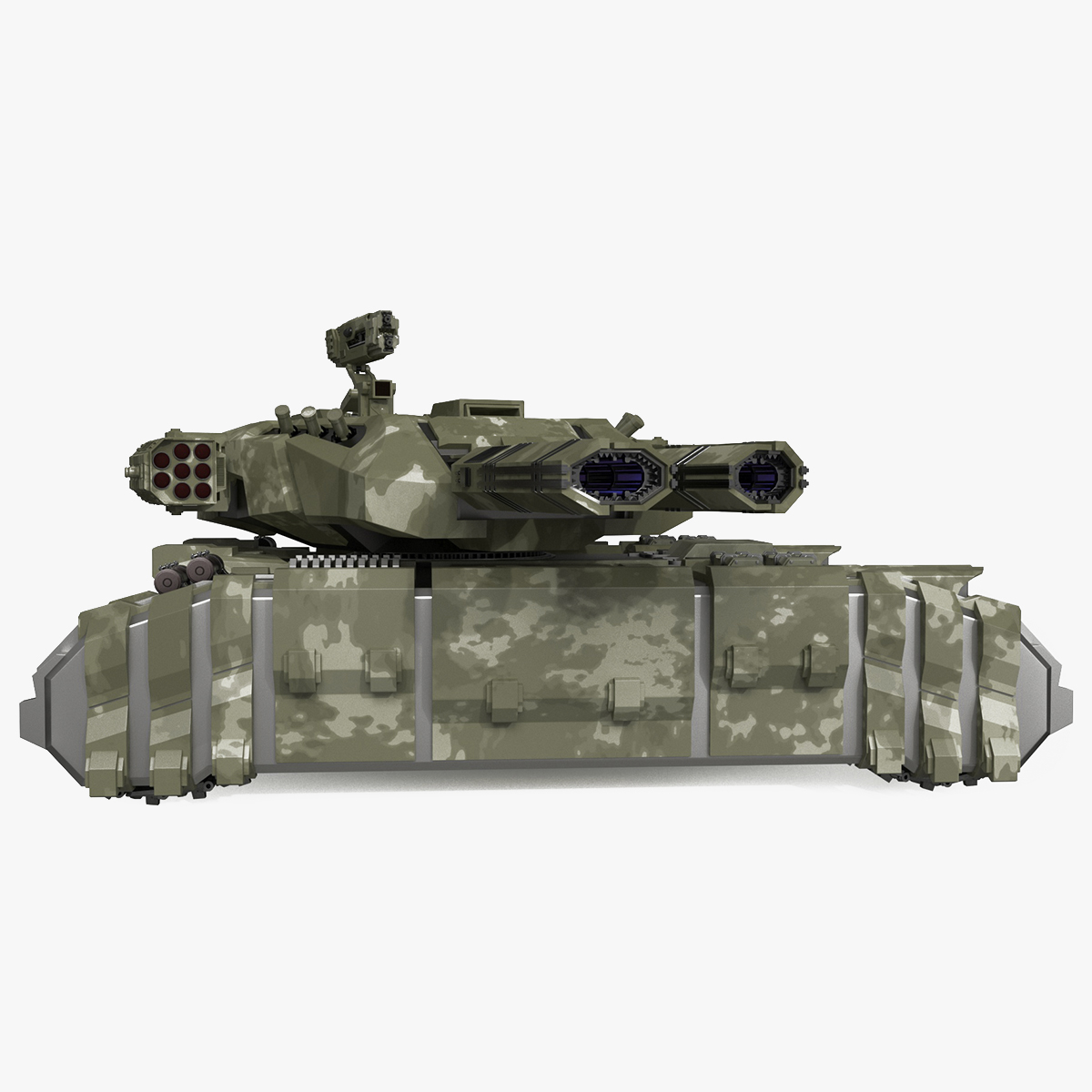 3D model Sci Fi Heavy Tank Green Rigged